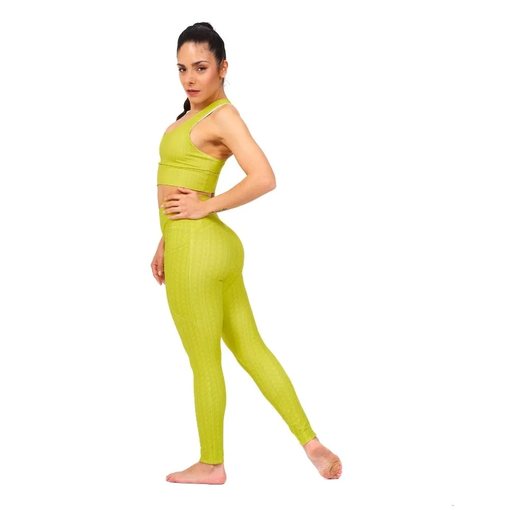 Lime Green Longline Sports Bra