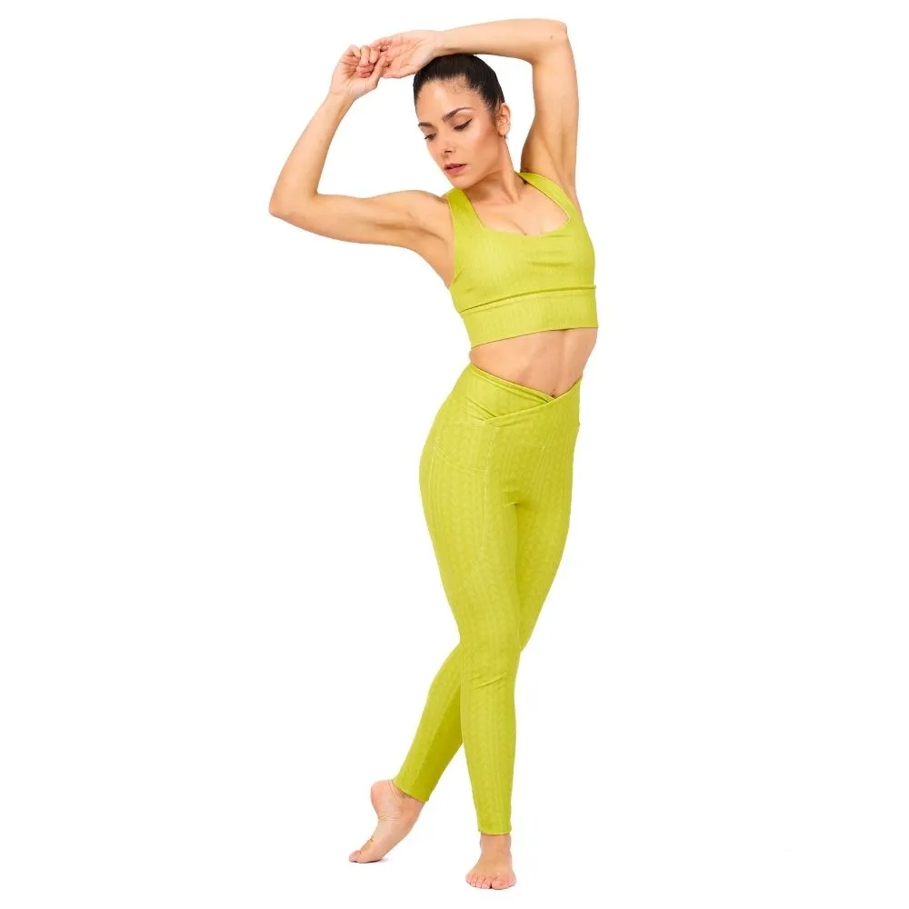 Lime Green Longline Sports Bra