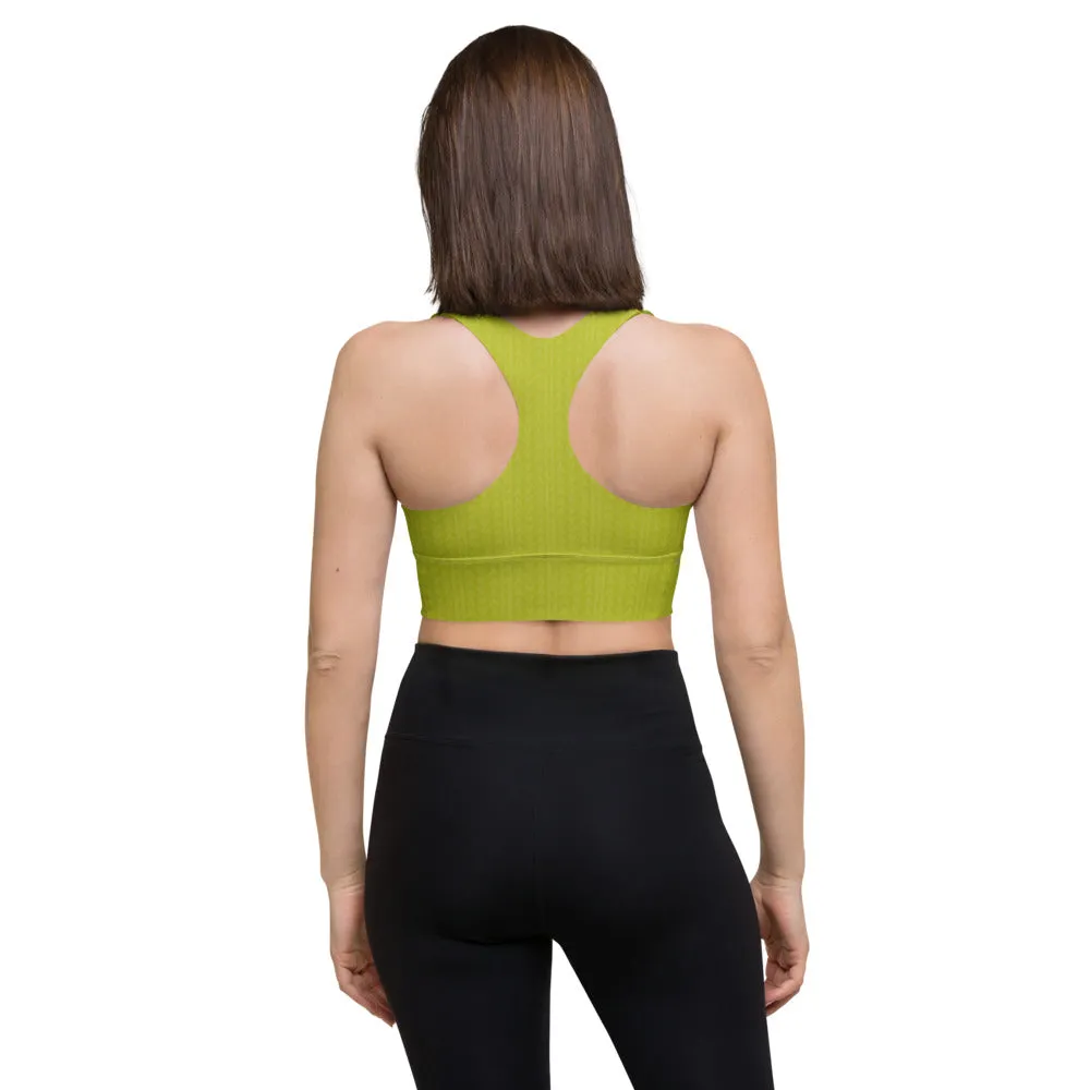 Lime Green Longline Sports Bra