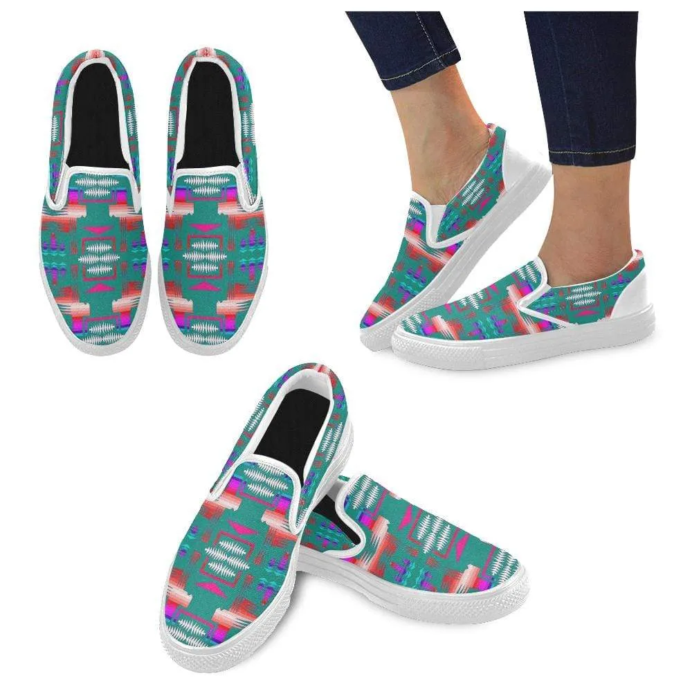 May Skies Sage Women's Unusual Slip-on Canvas Shoes