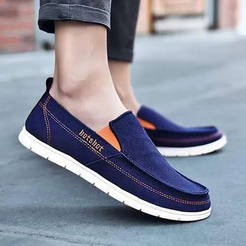 Men Breathable Casual Canvas Cloth Loafers Slip On Flats