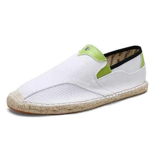 Men Comfy Hand Stitching Canvas Cloth Espadrille Loafers