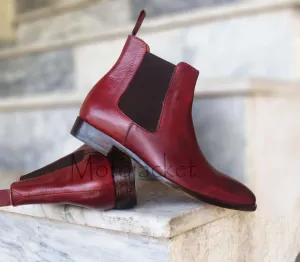 Men's Burgundy Chelsea Ankle Boot