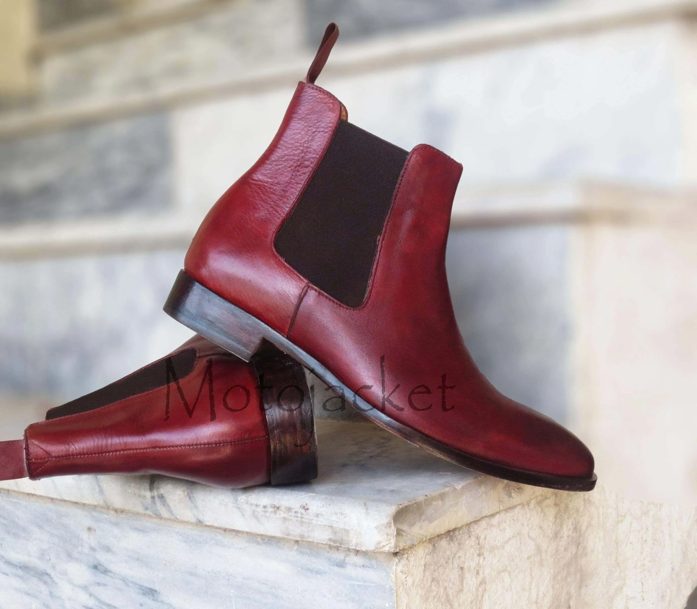 Men's Burgundy Chelsea Ankle Boot