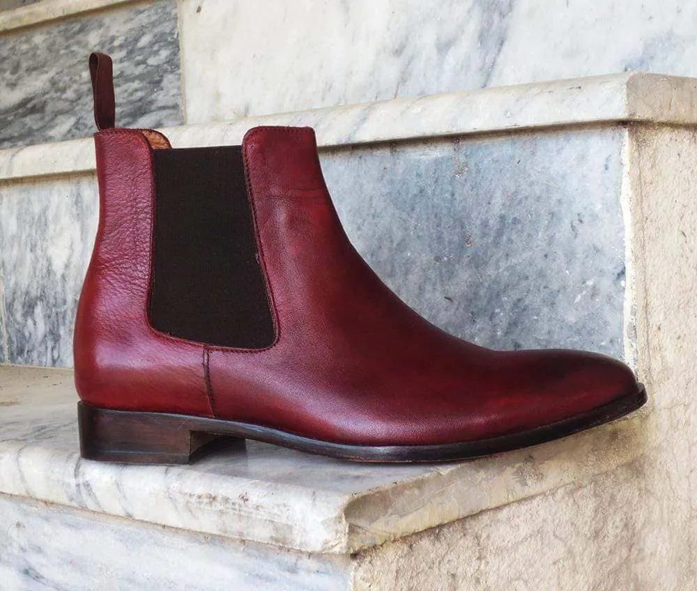 Men's Burgundy Chelsea Ankle Boot