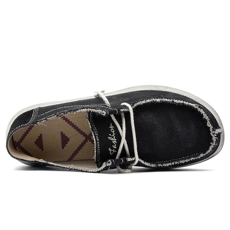 Men's Casual Canvas Shoes Slip on Sneakers Comfort Loafer Deck Shoes Outdoor Fashion Boat Shoes