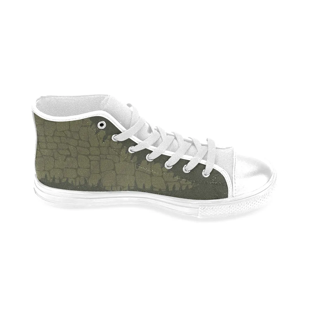 Men's Crocodile Print High Top Canvas Shoes