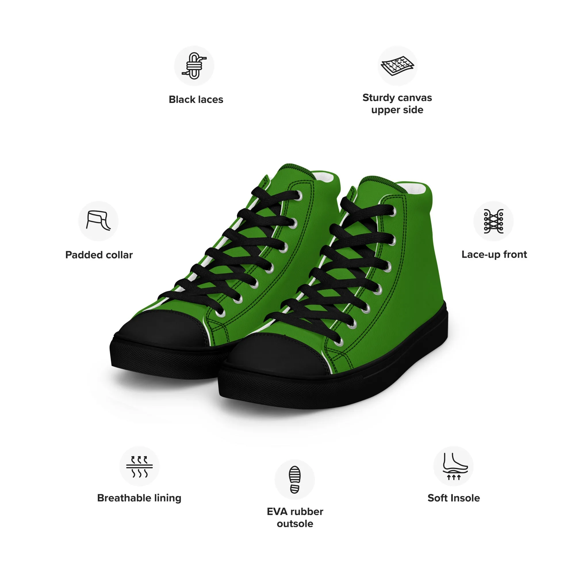 Men's Fresh Green High Top Shoes