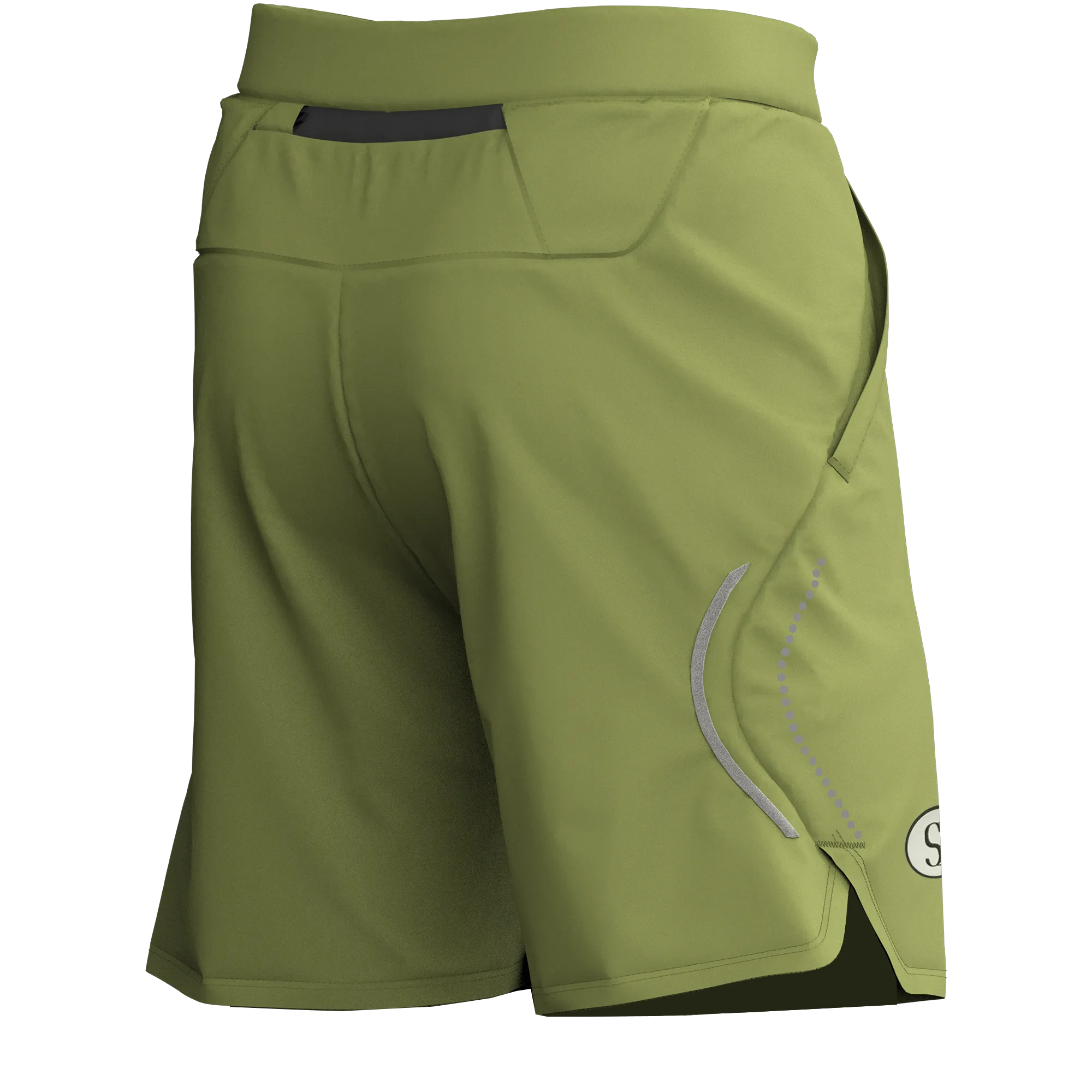 Men's Green Sports Shorts for Running & Gym