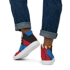 Men’s high top canvas shoes with Mondrian design (Vecteezy.com)