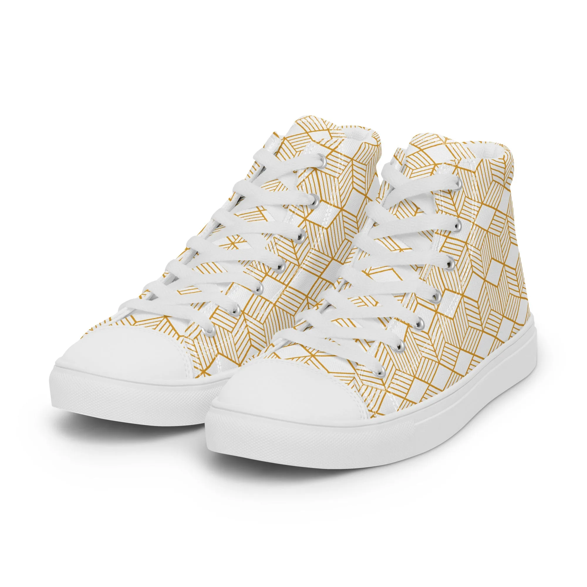 Men’s high top canvas sneaker with design pattern - Asher