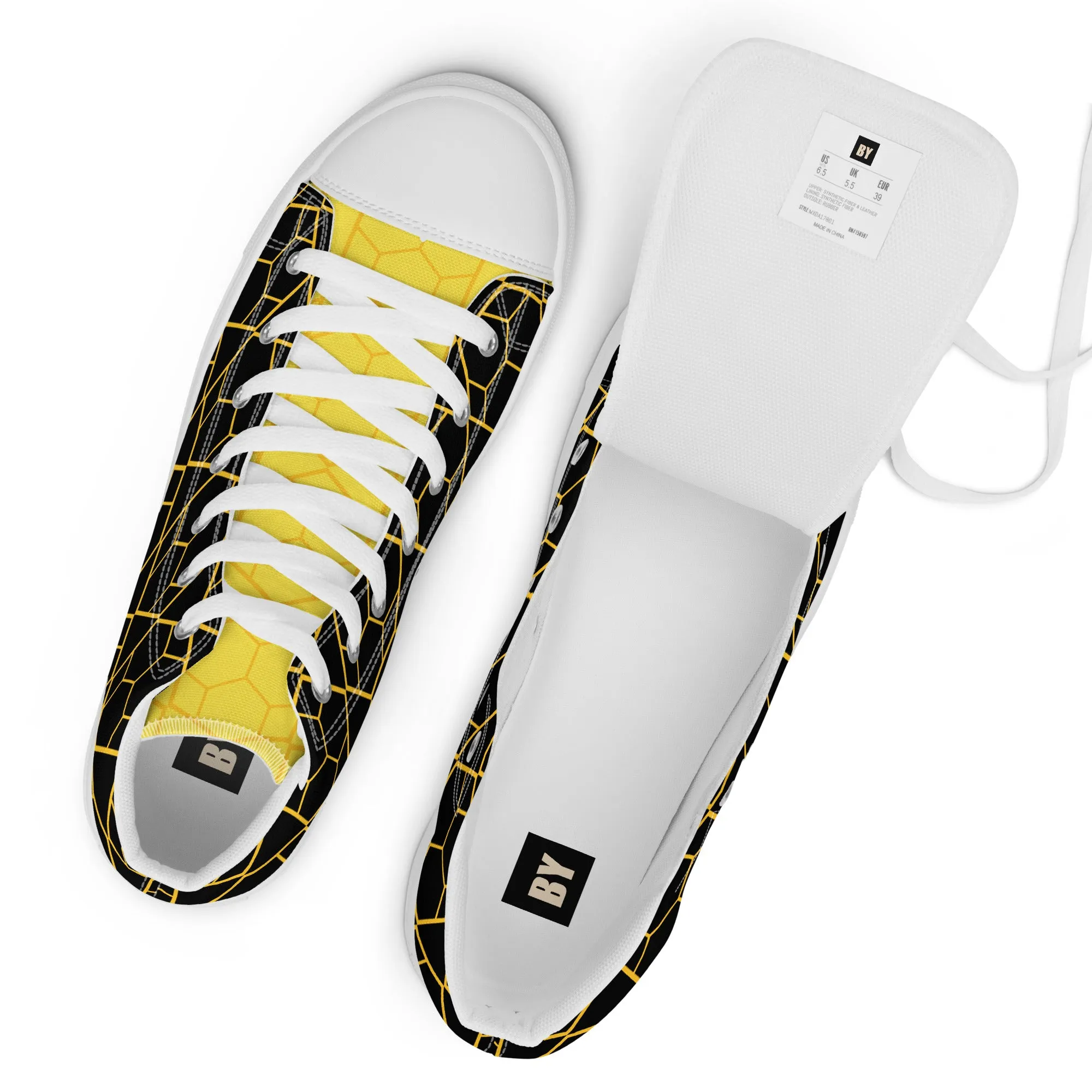 Men’s high top canvas sneaker with design pattern - Benjamin