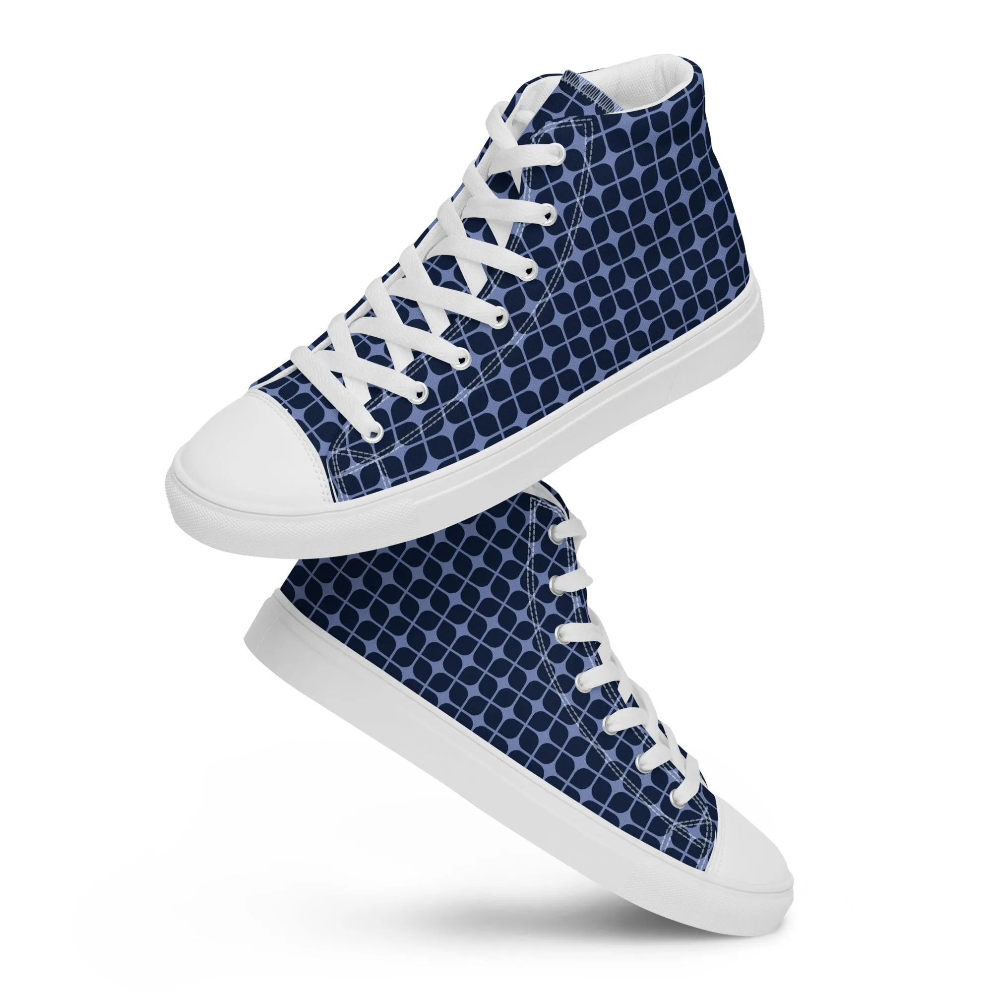 Men’s high top canvas sneaker with design pattern - Luca