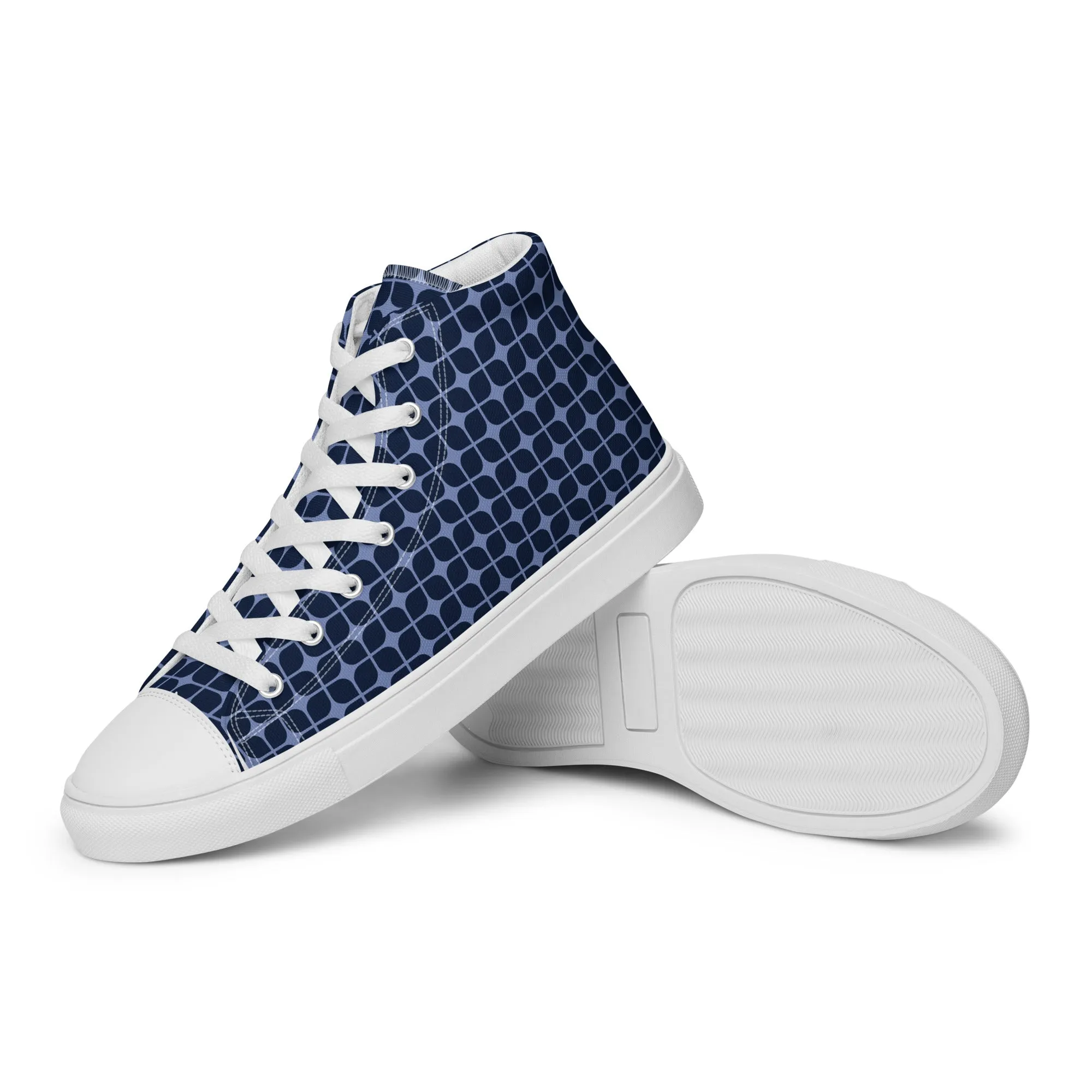 Men’s high top canvas sneaker with design pattern - Luca