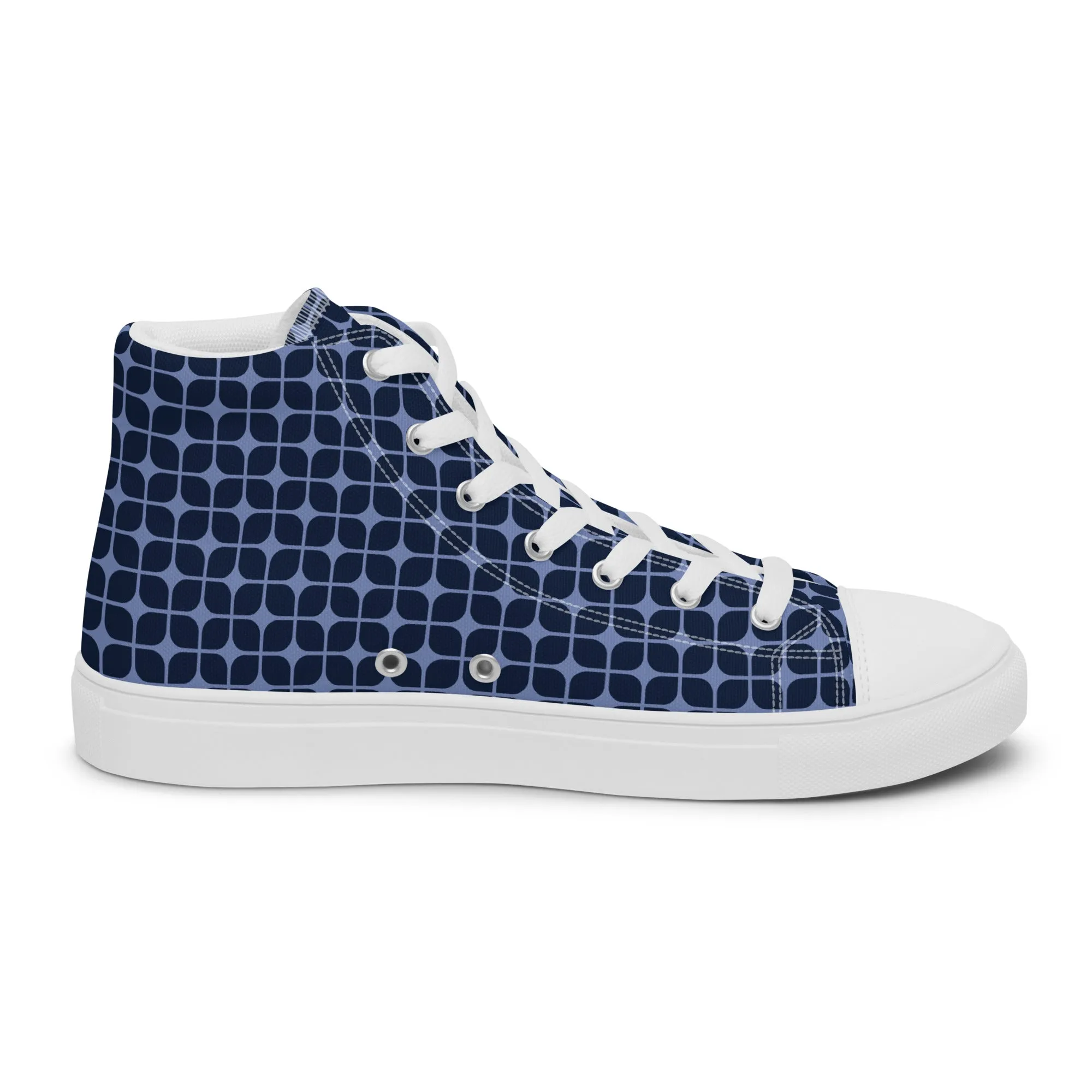 Men’s high top canvas sneaker with design pattern - Luca