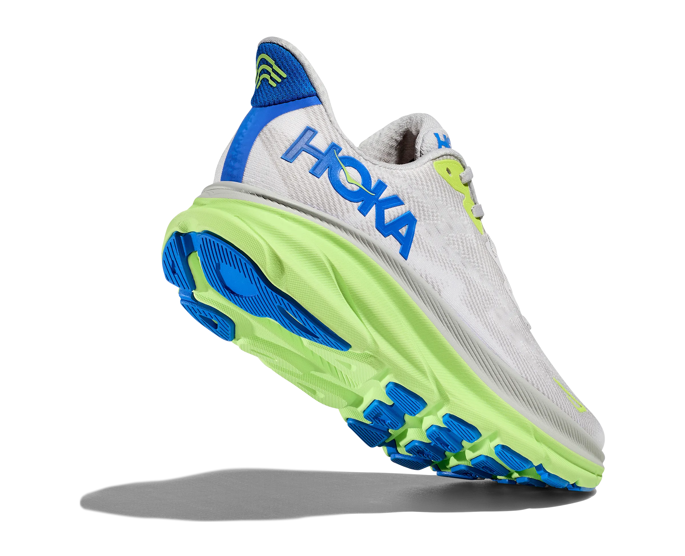 Men's Hoka Clifton 9 Color: Stardust / Cobalt (WIDE WIDTH)