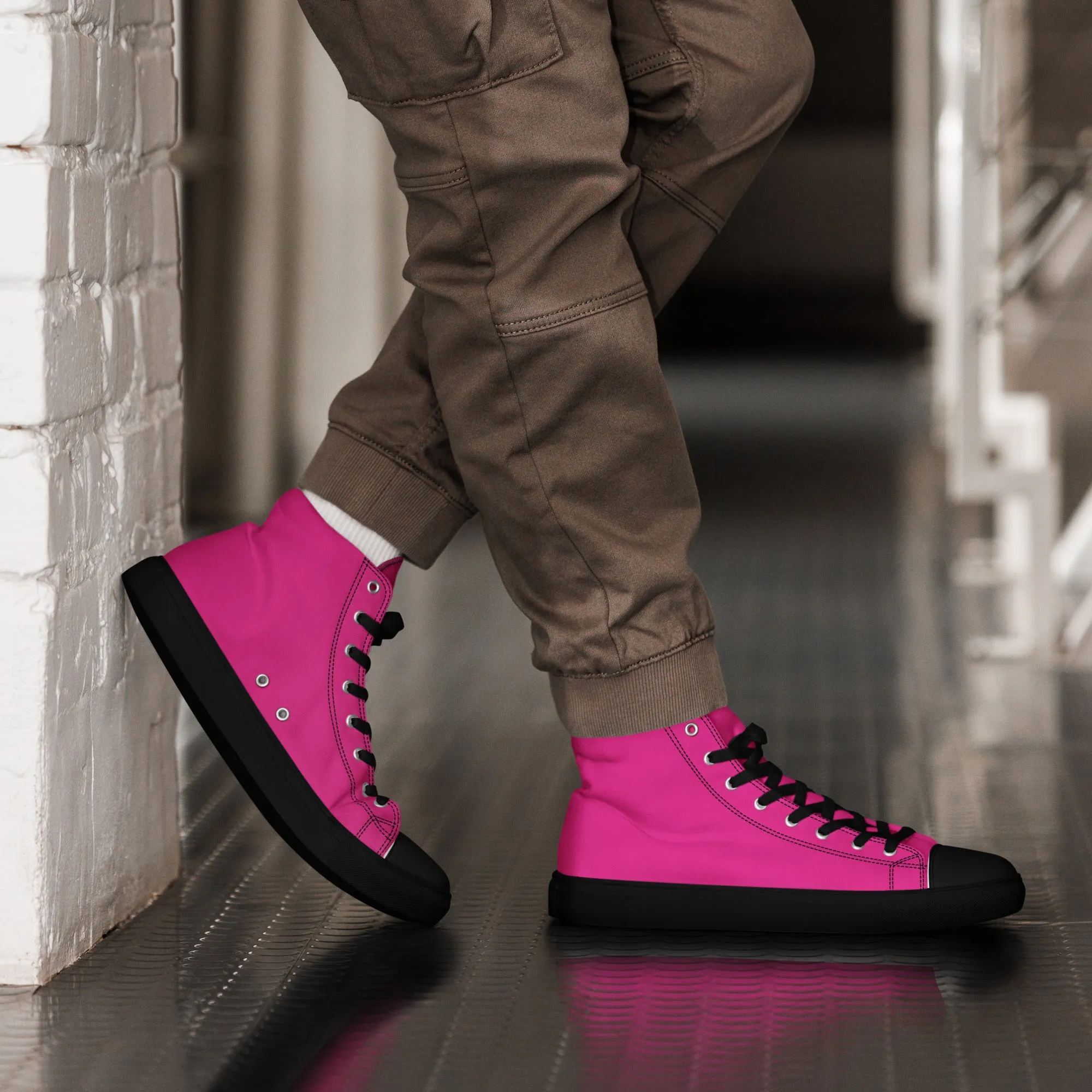 Men’s Hot Pink High Top Shoes