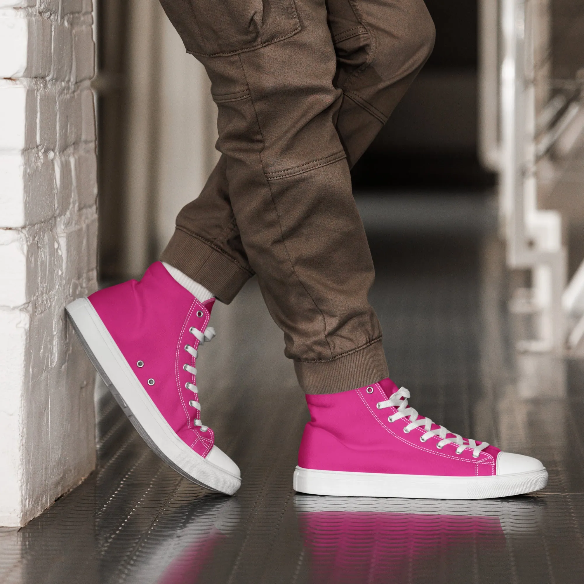 Men’s Hot Pink High Top Shoes