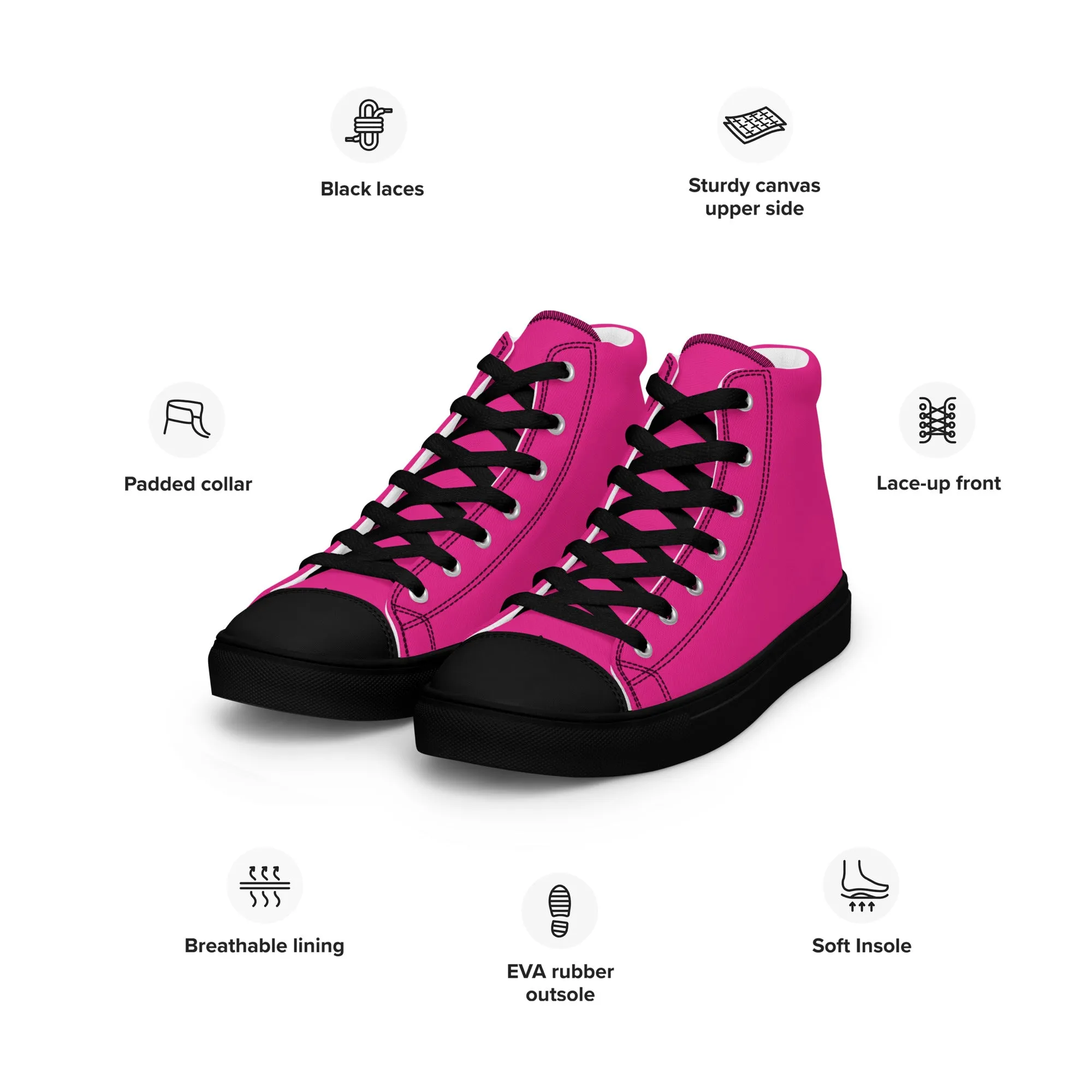 Men’s Hot Pink High Top Shoes