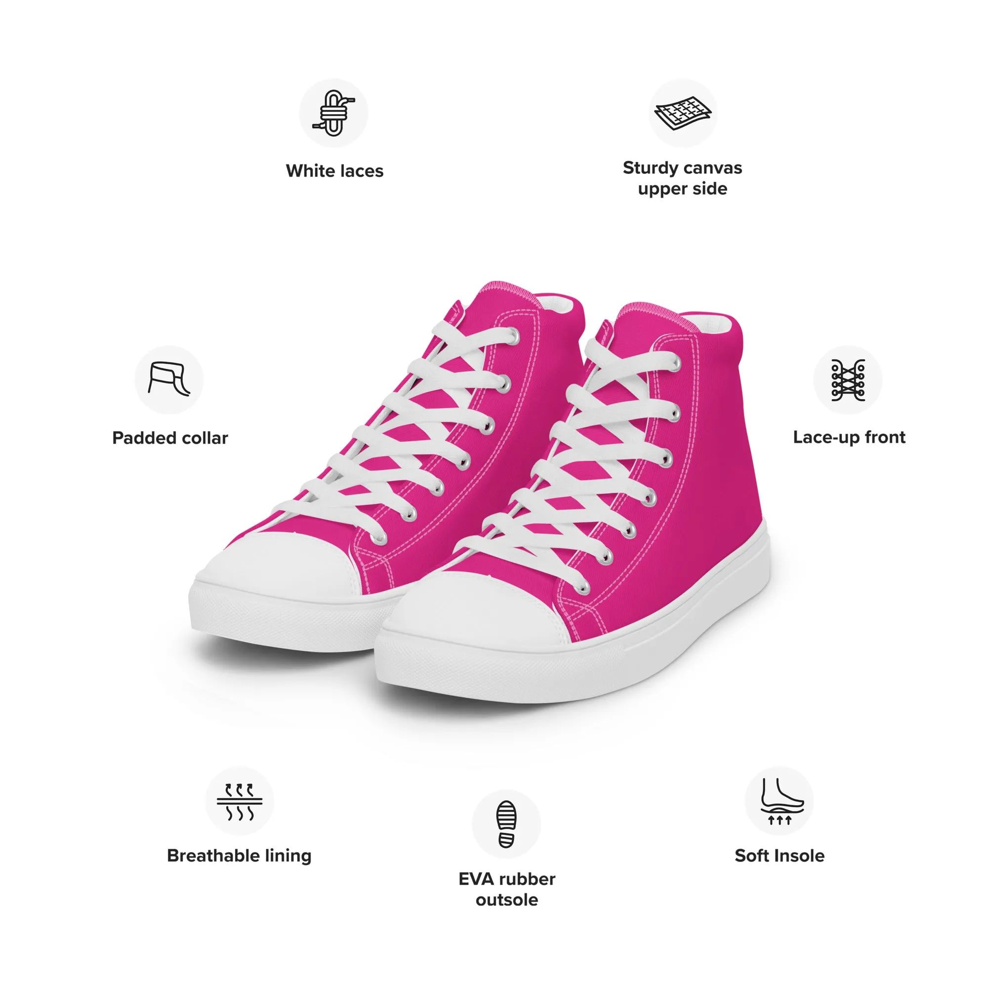 Men’s Hot Pink High Top Shoes