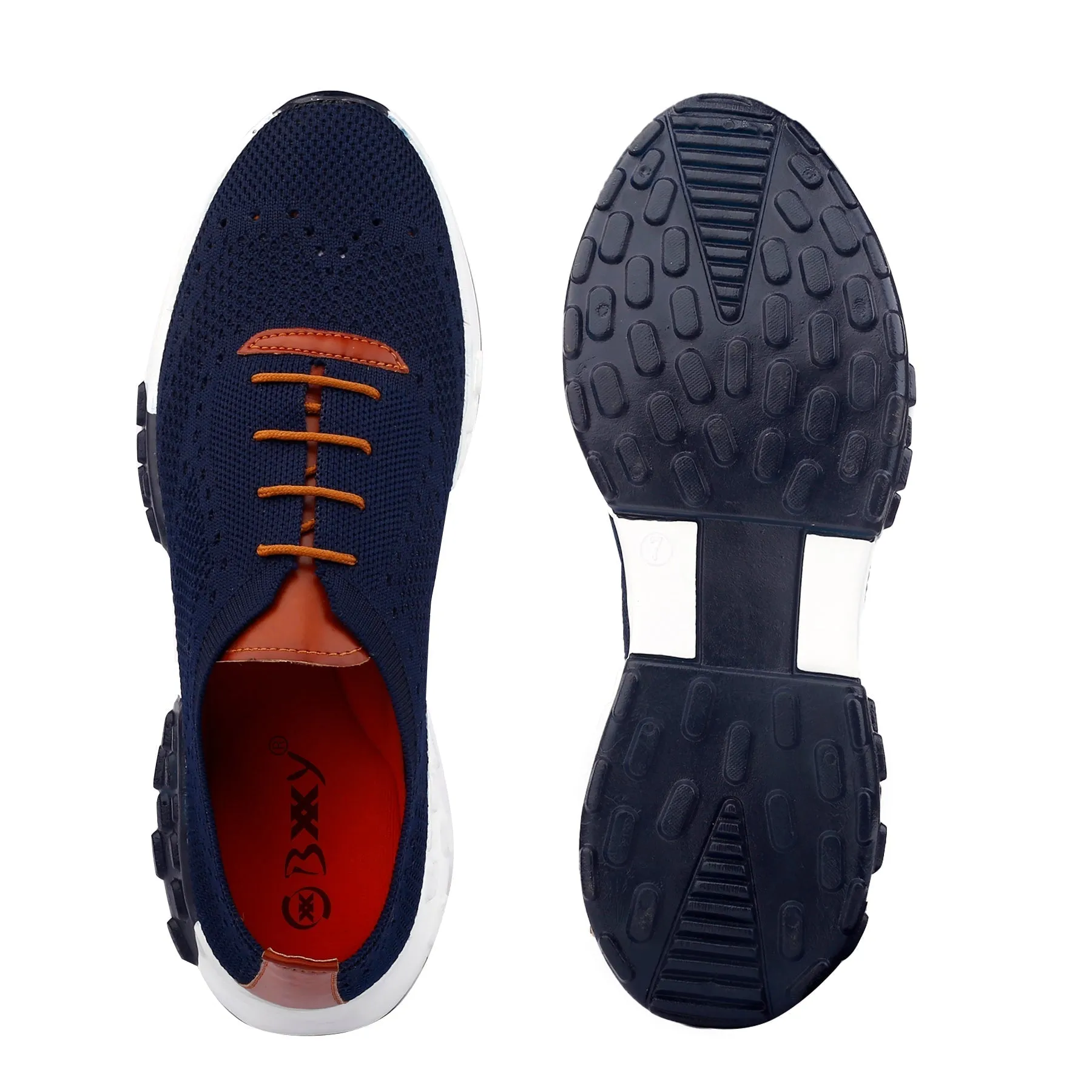 Men's Latest Knitted Upper Casual Brogues Lace-Up Running Shoes