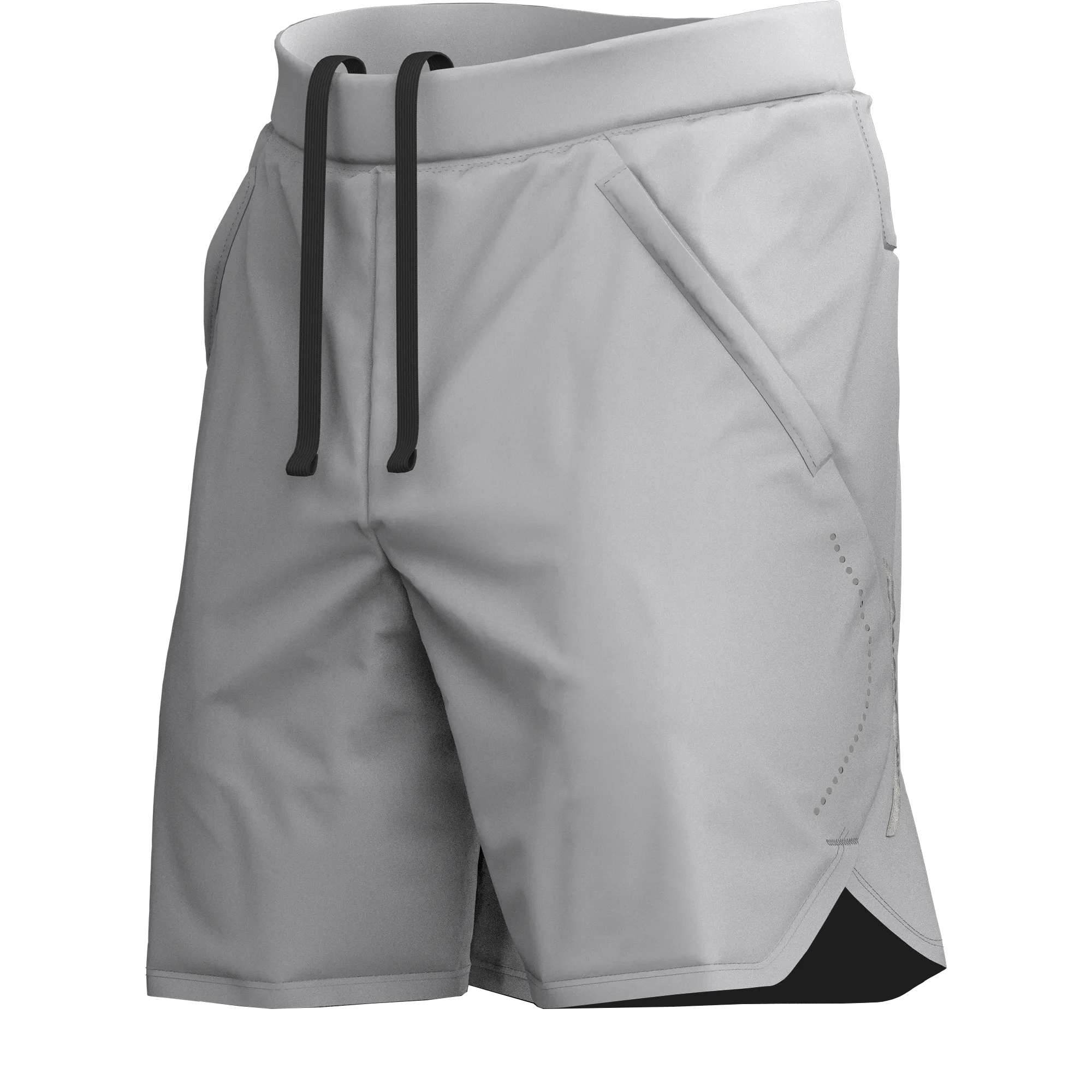 Men's Light Grey Sports Shorts for Running & Gym