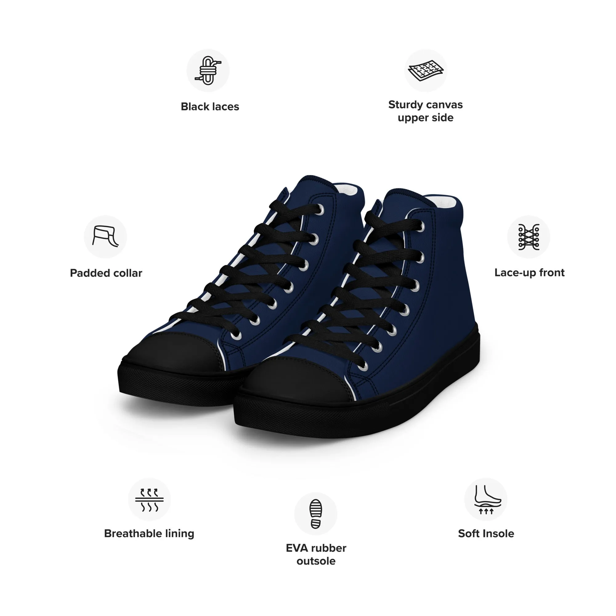 Men’s Navy Blue High Top Shoes