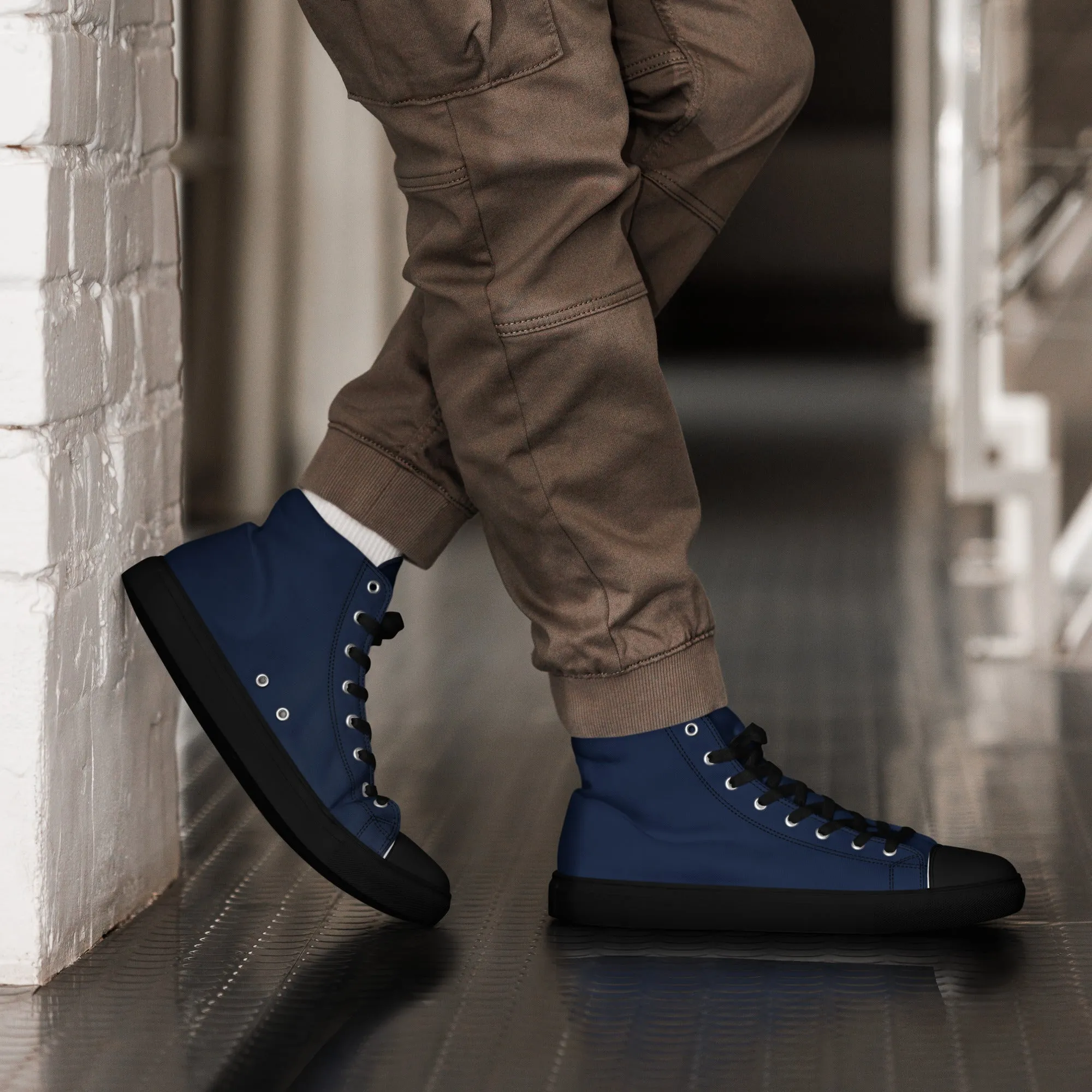 Men’s Navy Blue High Top Shoes