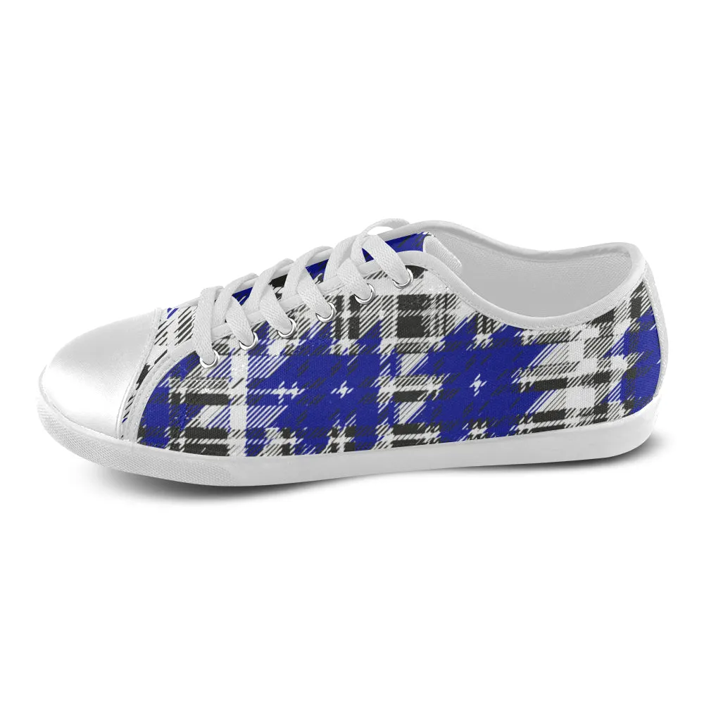 Men's Plaid Checkers Print Canvas Low Top Shoes