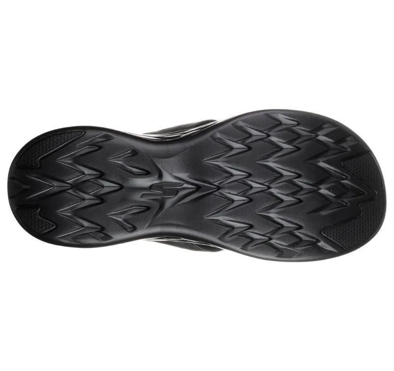 Mens Skechers On The Go 600 - Seaport Black/Black Thongs Sandals