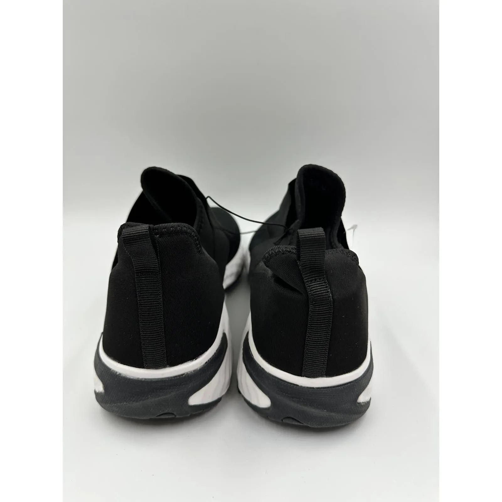 Mens's Size 13, Black and White Knit Top Sneakers with Quick Slip-on Design