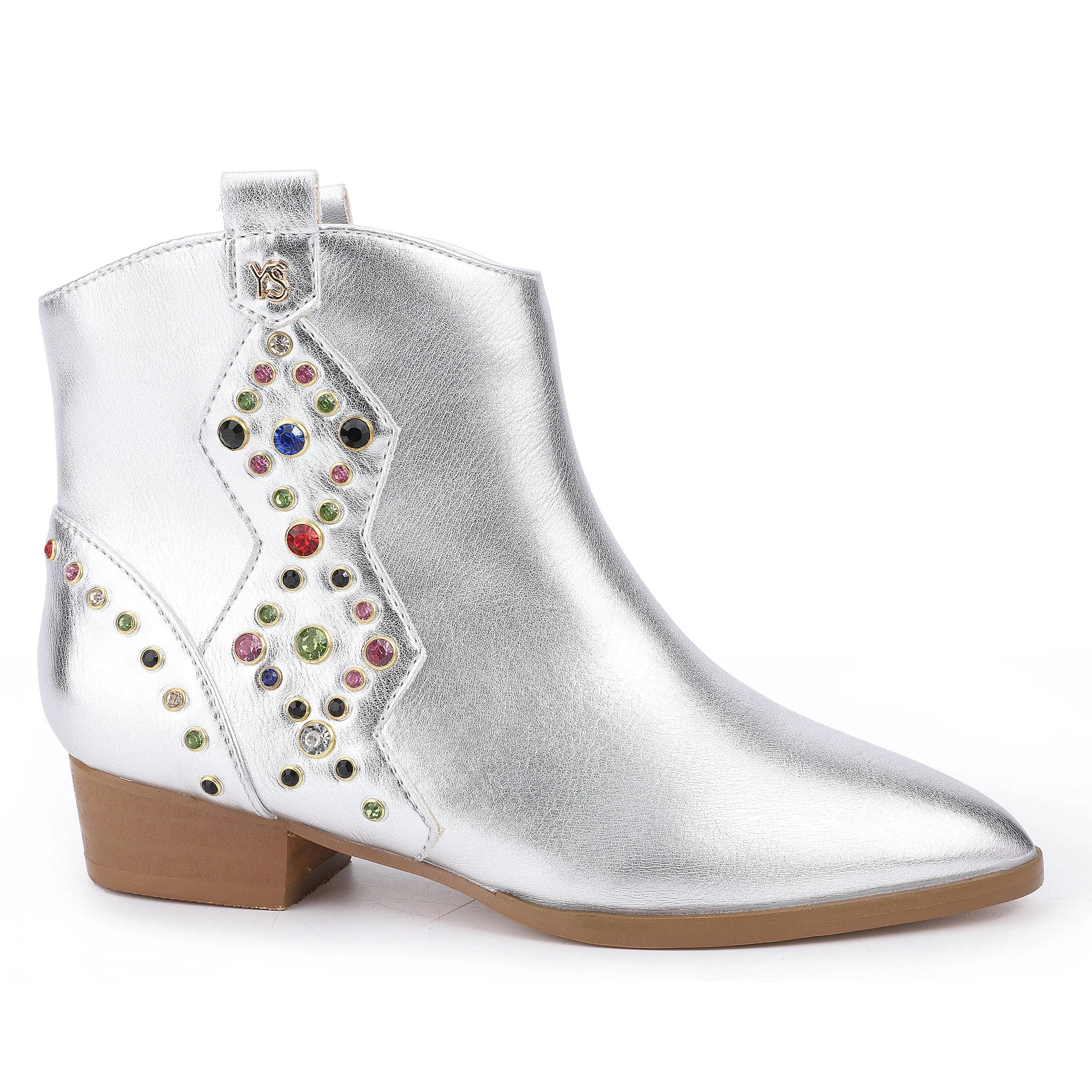 Miss Dallas Gem Western Boot in Silver - Kids