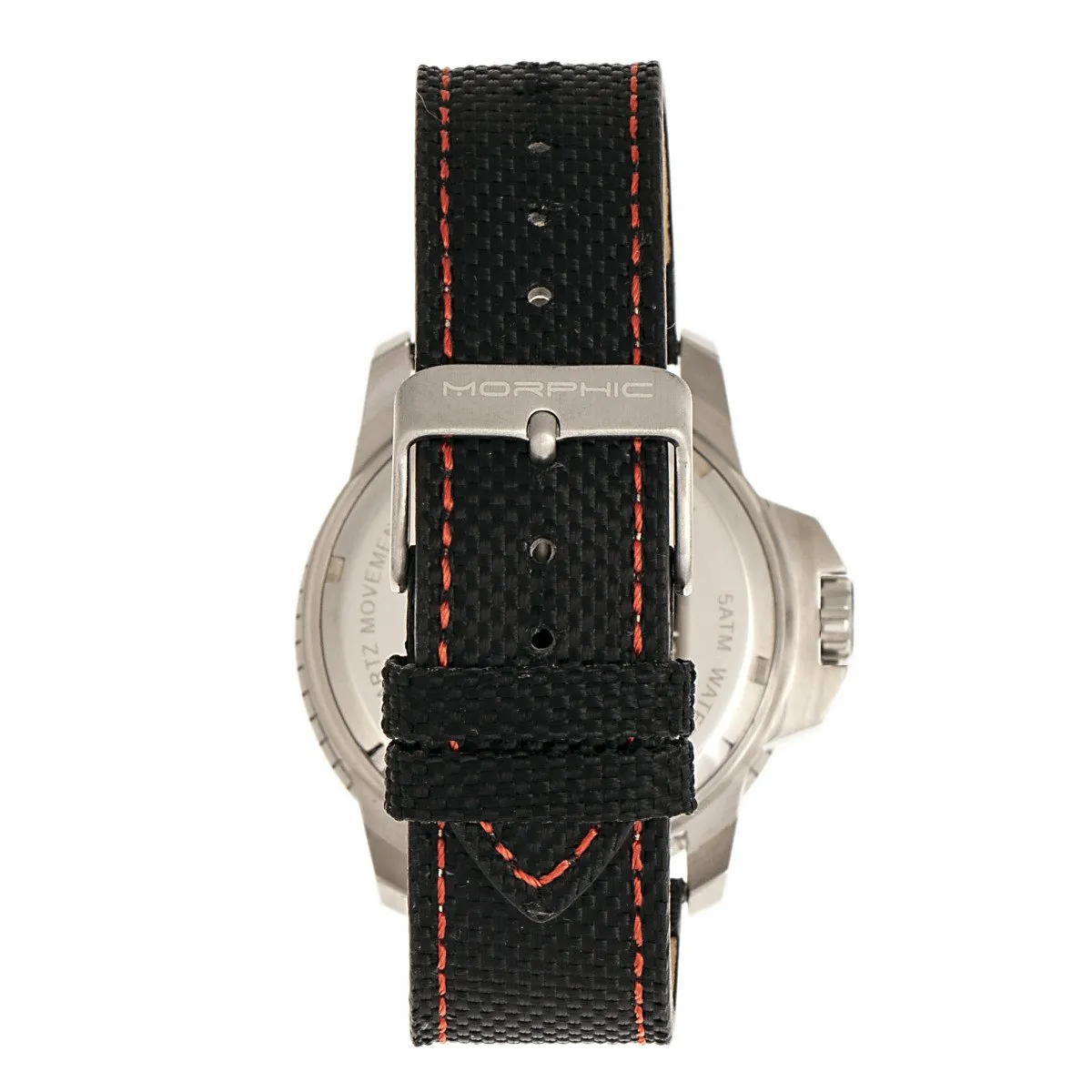 Morphic M70 Series Canvas-Overlaid Leather-Band Watch w/Date