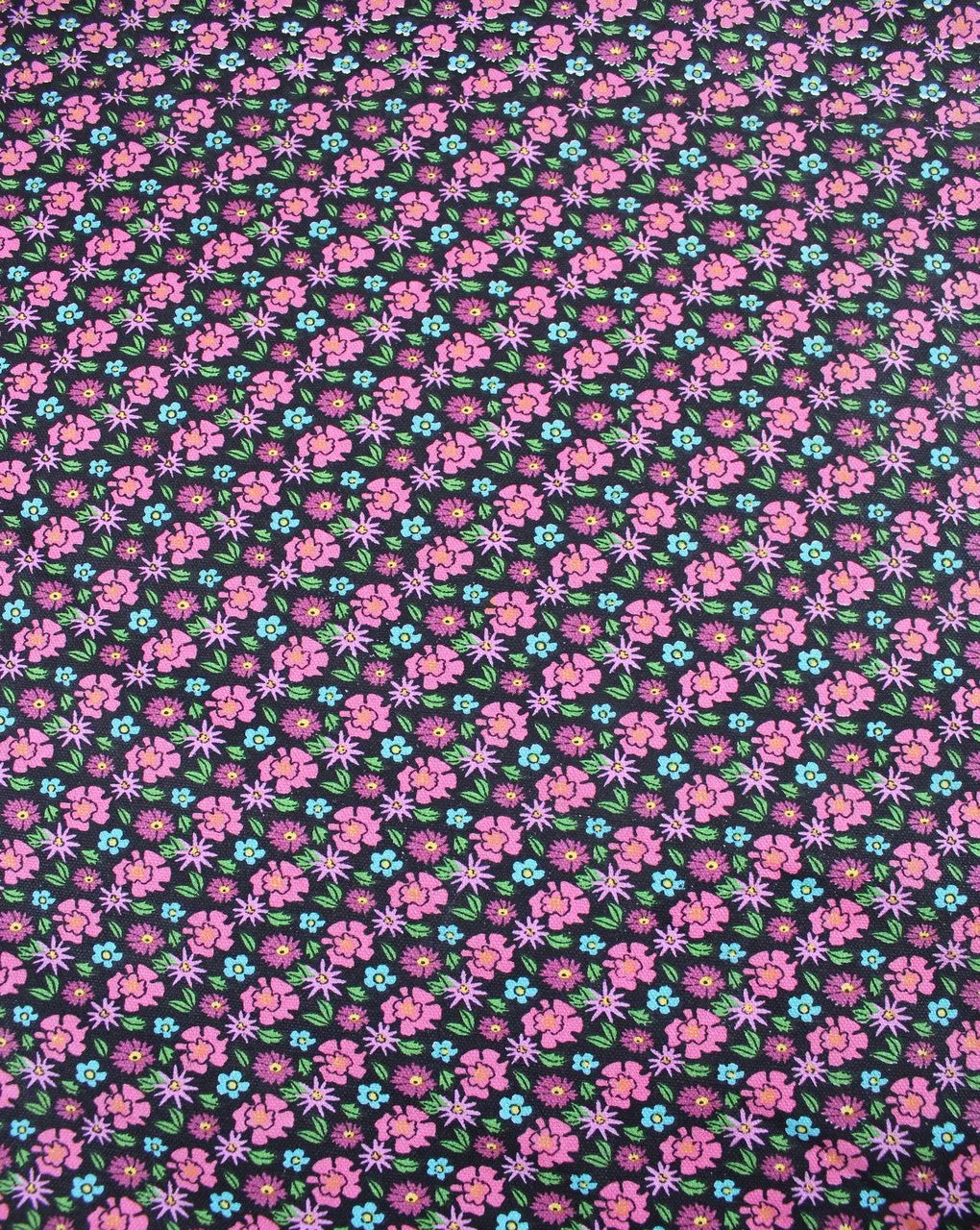 Multicolor Floral Design Cotton Canvas Fabric