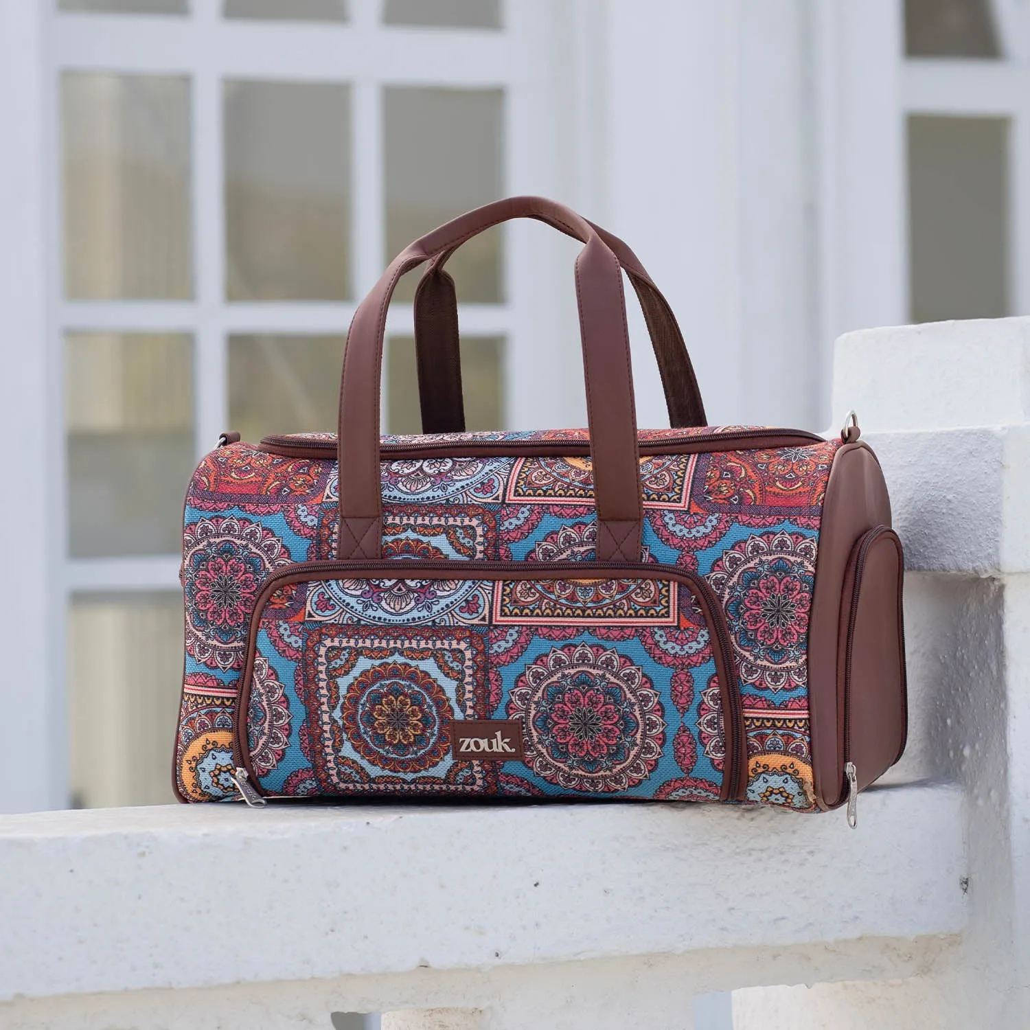 Multicolor Mandala Print Weekender Duffel Bag