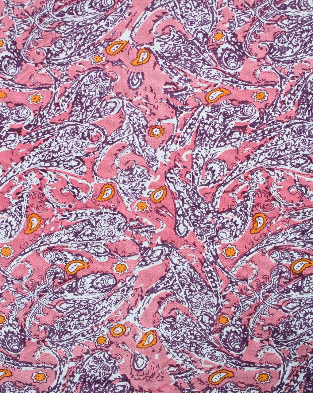 Multicolor Paisley Design Cotton Canvas Fabric