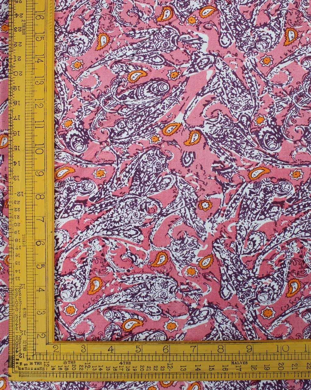 Multicolor Paisley Design Cotton Canvas Fabric