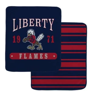 New - NCAA Liberty Flames Varsity Plaque Double Sided Royal Plush Blanket