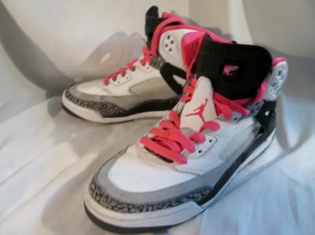 NIKE JORDAN Boys Spizike GG White Hyper Pink Black 535712-109 Sneaker 7 Trainer Kids