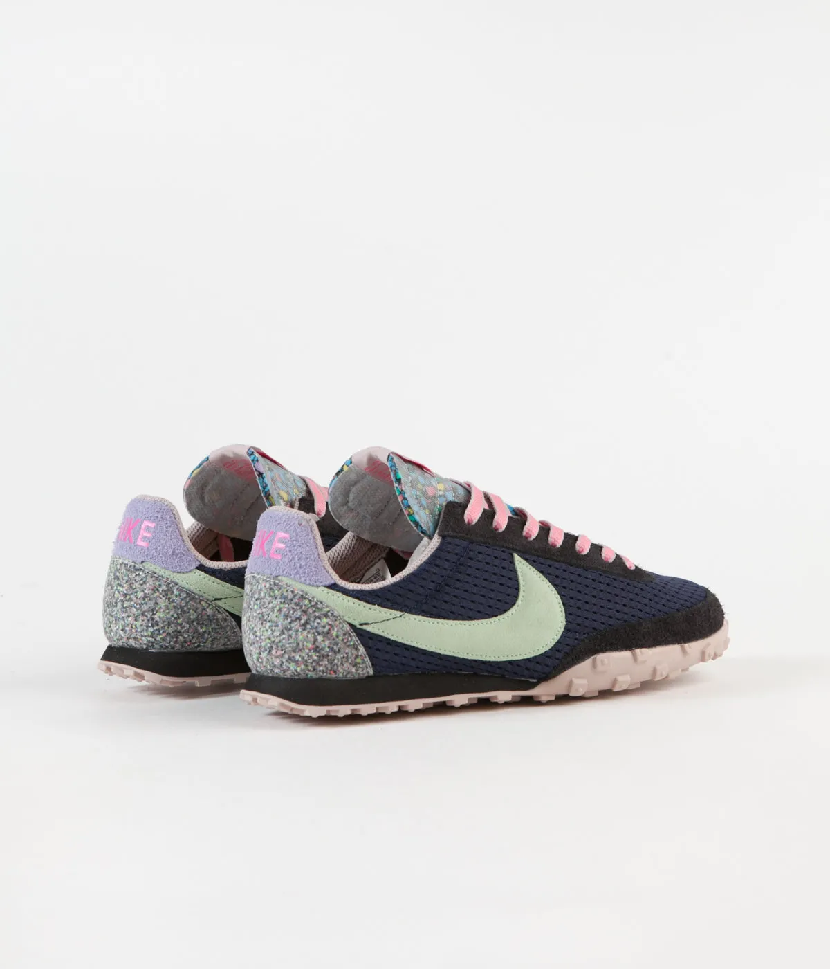 Nike Waffle Racer Shoes - Midnight Navy / Vapor Green - Black