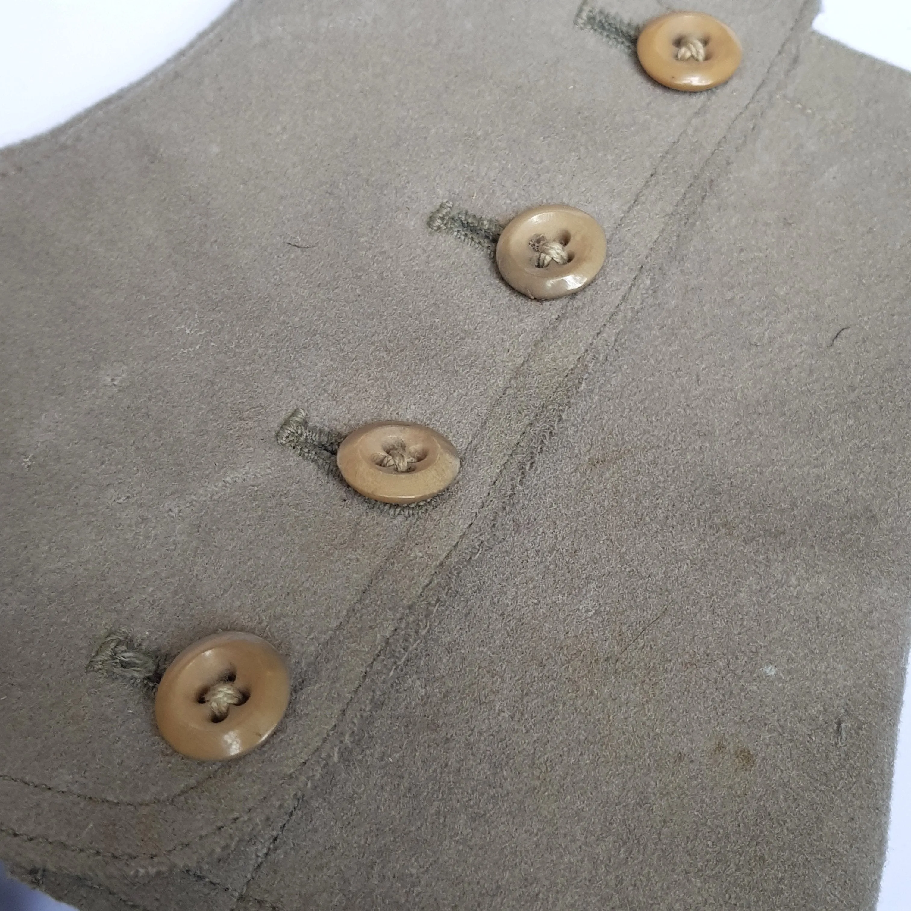 Pair Of Felted Spats Shoe Covers With Mother Of Pearl Buttons Art Deco Vintage Circa 1920's