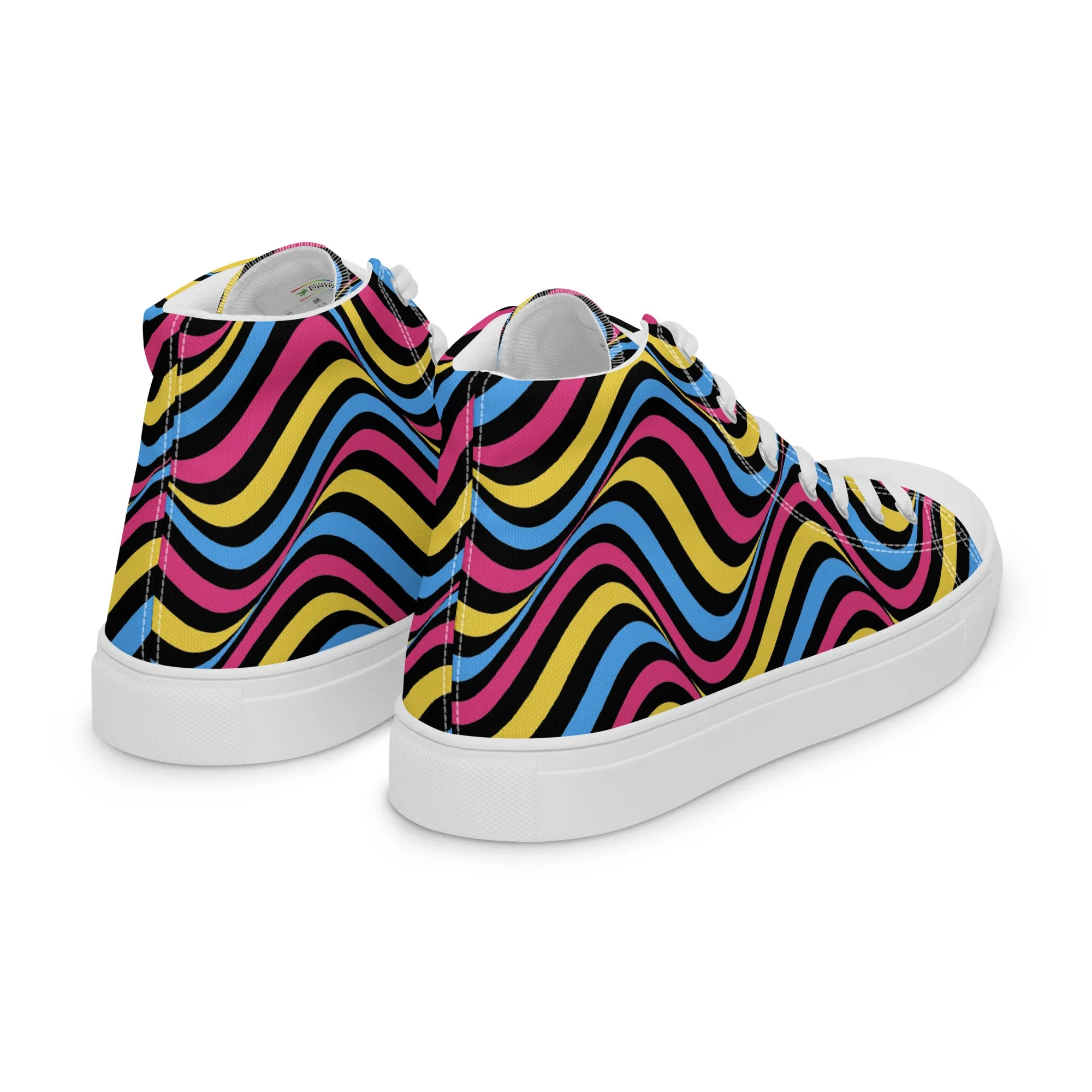 Pansexual Pan Pride Wavey Women’s High Top Canvas Athletic Shoes