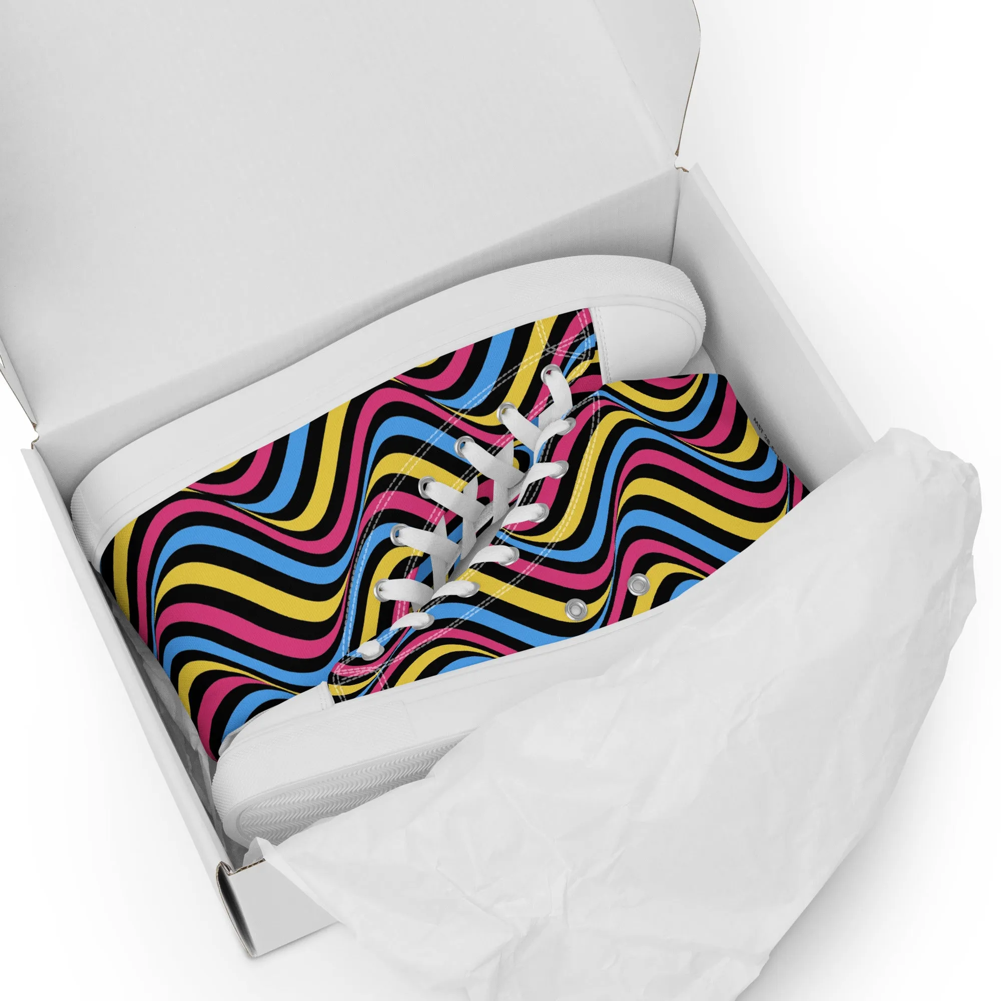 Pansexual Pan Pride Wavey Women’s High Top Canvas Athletic Shoes