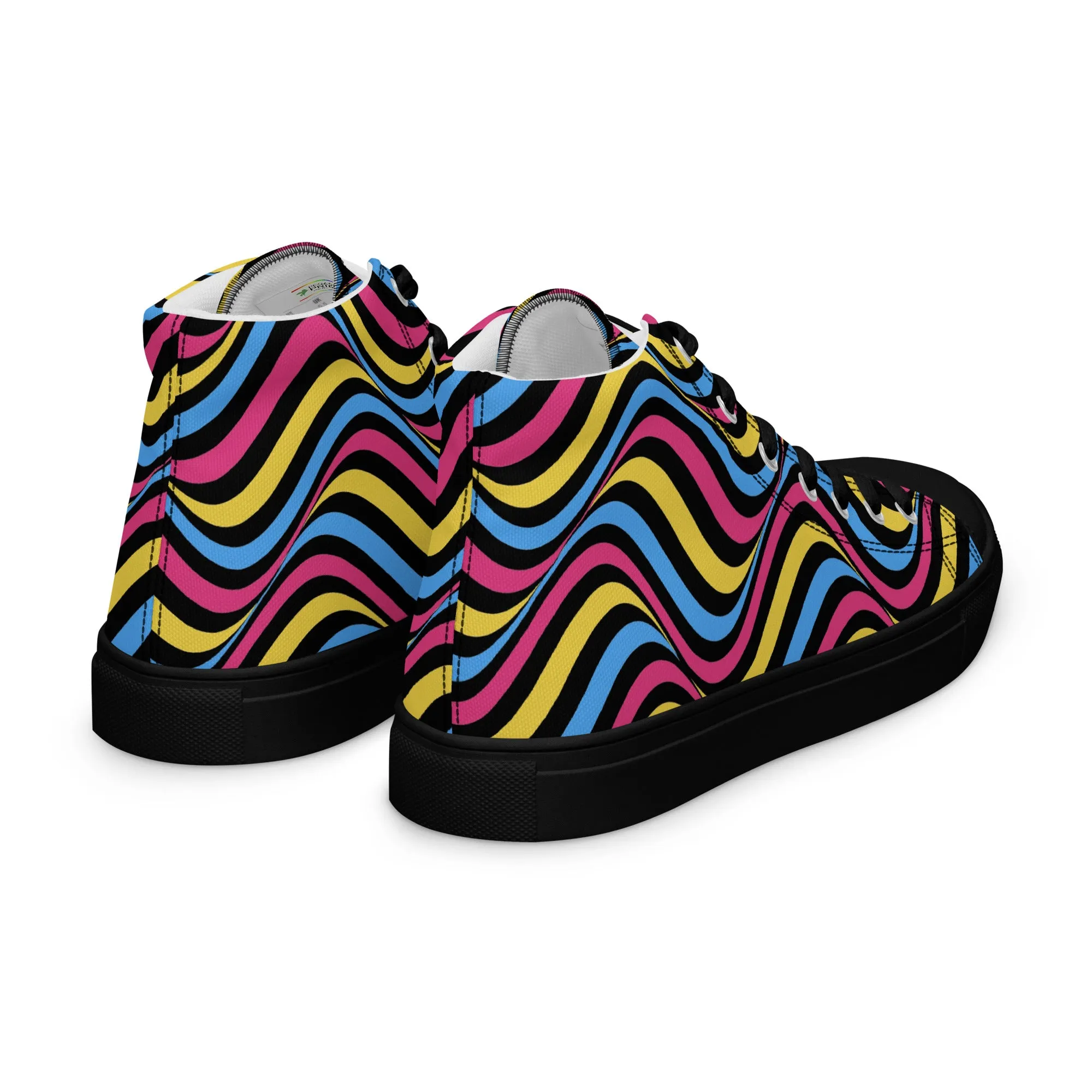 Pansexual Pan Pride Wavey Women’s High Top Canvas Athletic Shoes