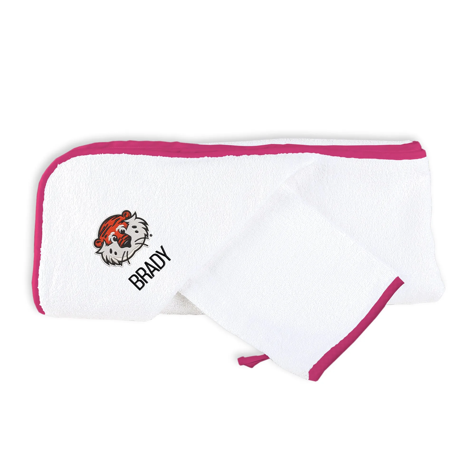 Personalized Auburn Tigers Aubie Hooded Towel & Wash Mitt Set