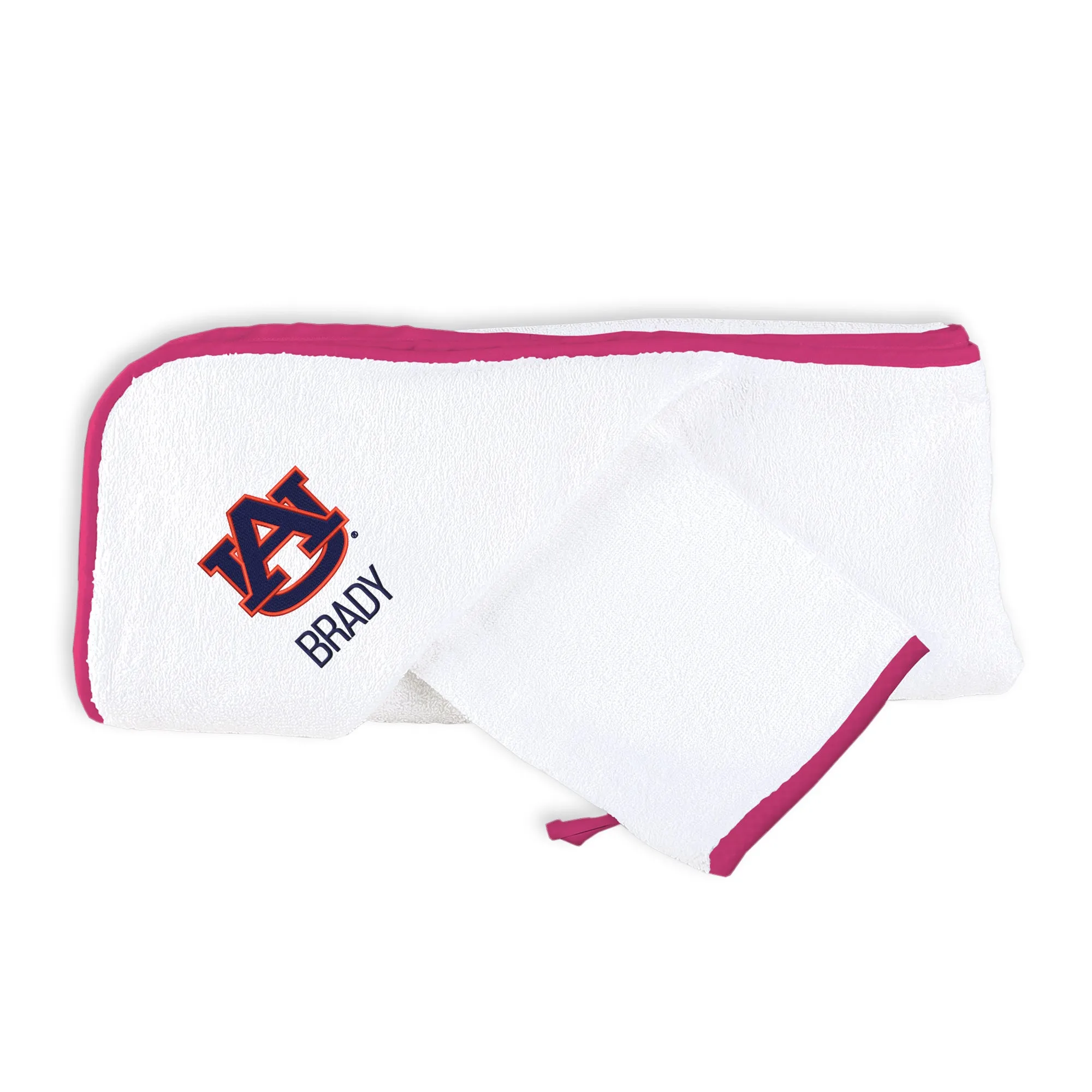 Personalized Auburn Tigers Hooded Towel & Wash Mitt Set