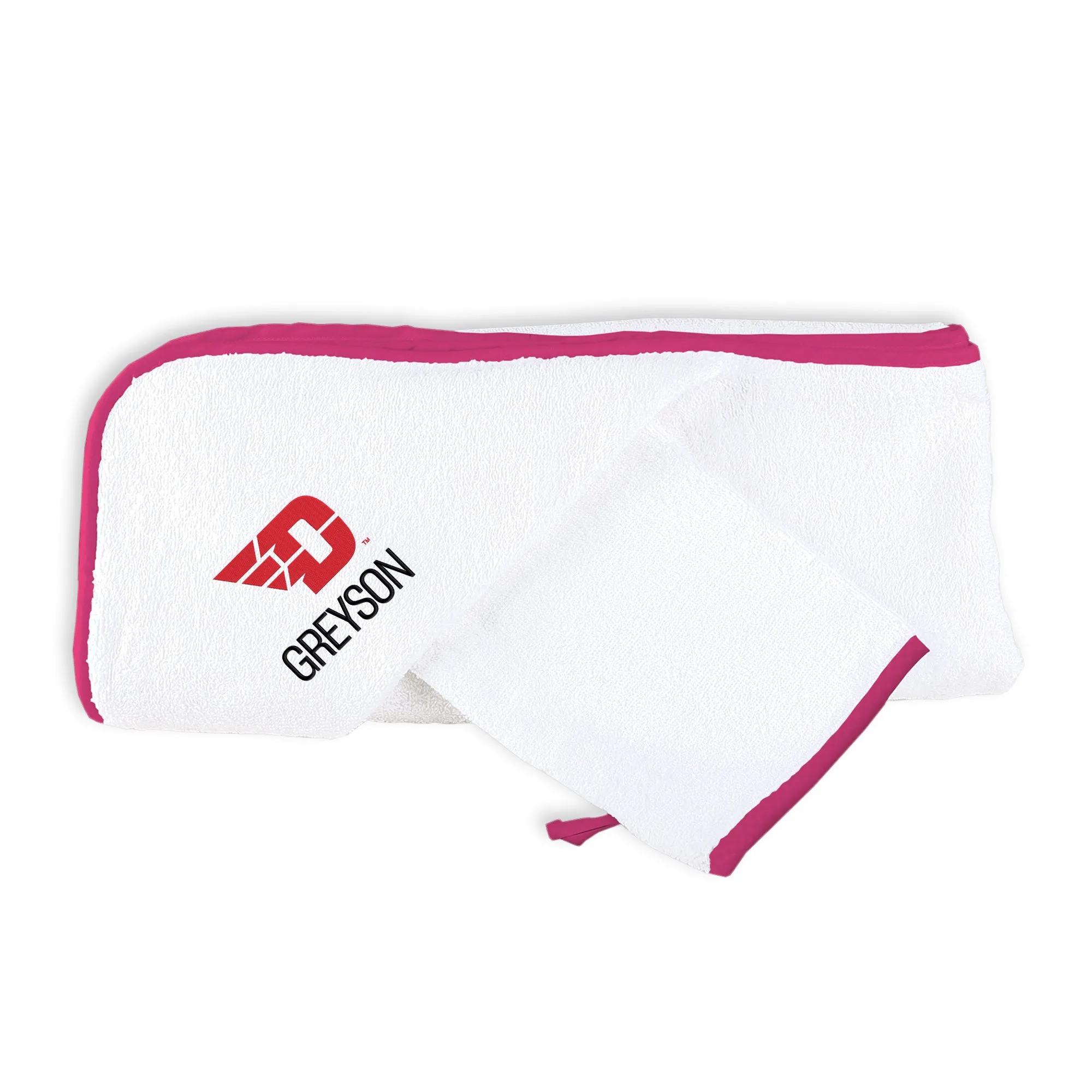 Personalized Dayton Flyers Hooded Towel & Wash Mitt Set