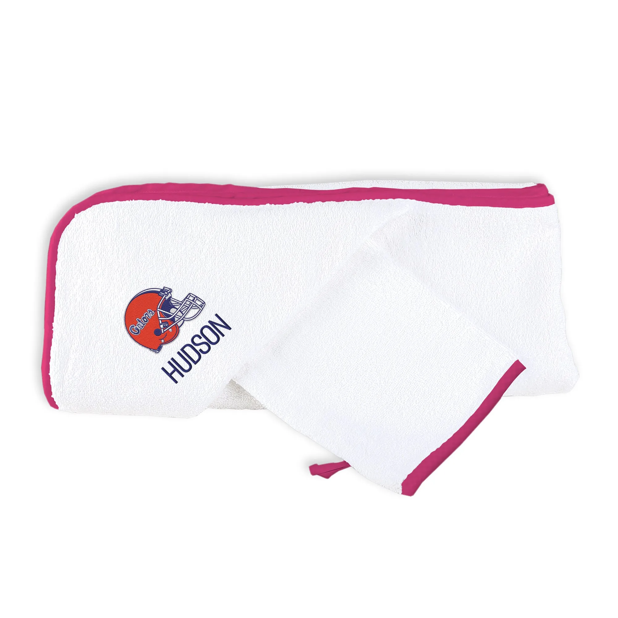 Personalized Florida Gators Helmet Hooded Towel & Wash Mitt Set