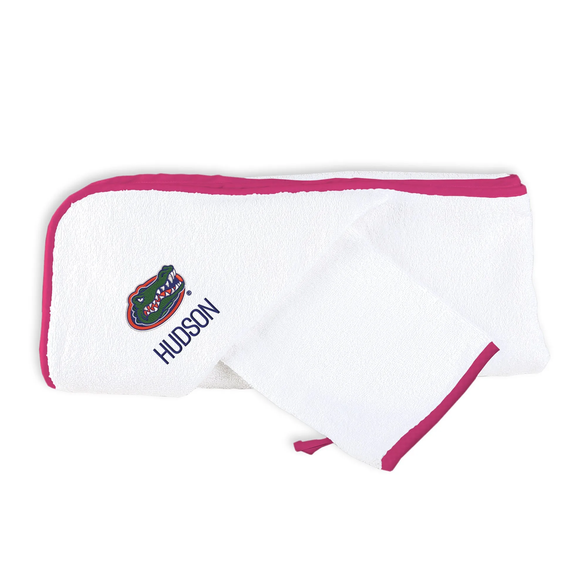 Personalized Florida Gators Hooded Towel & Wash Mitt Set