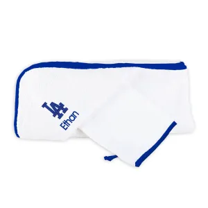 Personalized Los Angeles Dodgers Hooded Towel & Wash Mitt Set